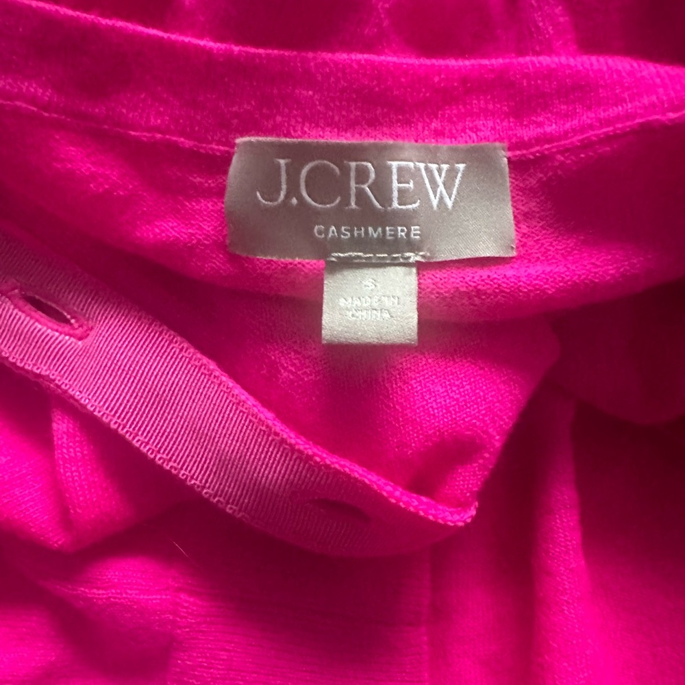 J Crew Neon Pink Lightweight Cashmere Cardigan